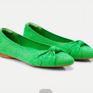 VIVAIA Green Women's Knotted Almond Toe Flats, EU 37.5